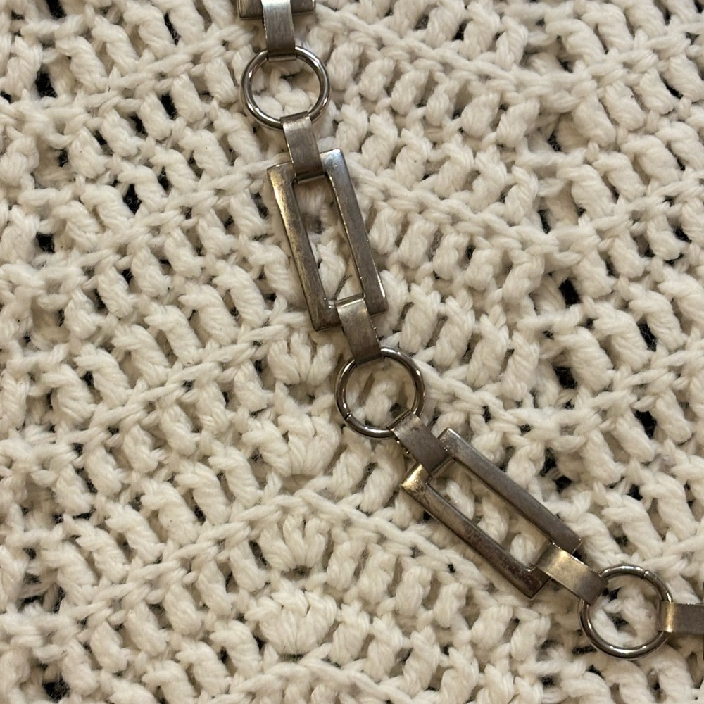 VINTAGE Silver Chain Belt - Picture 7 of 9